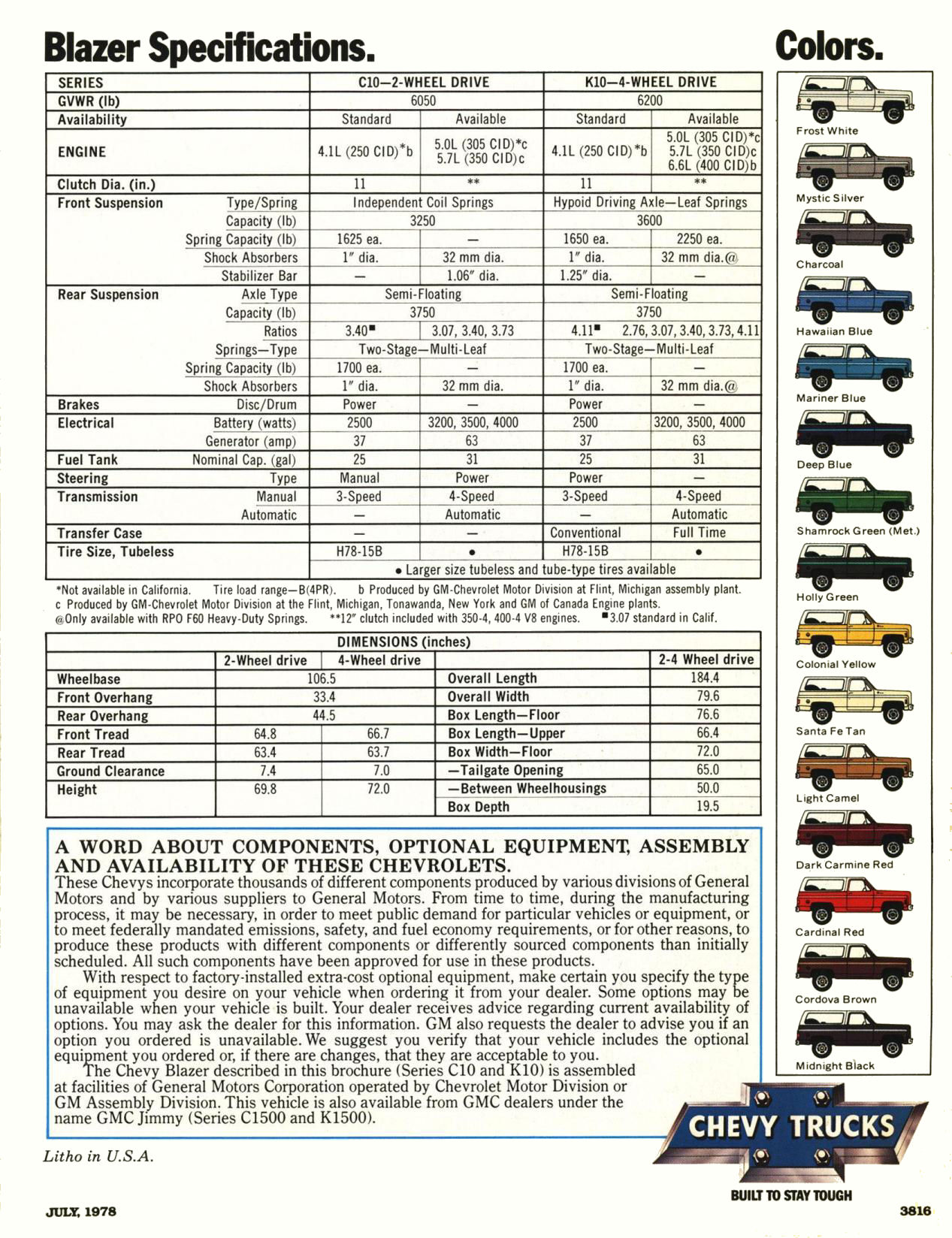 1979 Chevrolet Blazer Brochure Page 4